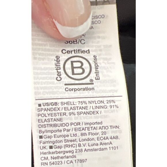 Athleta Square Neck V 1-Piece Swimsuit Underwire Bra Sz 38 B/C Black Medium - Picture 8 of 16